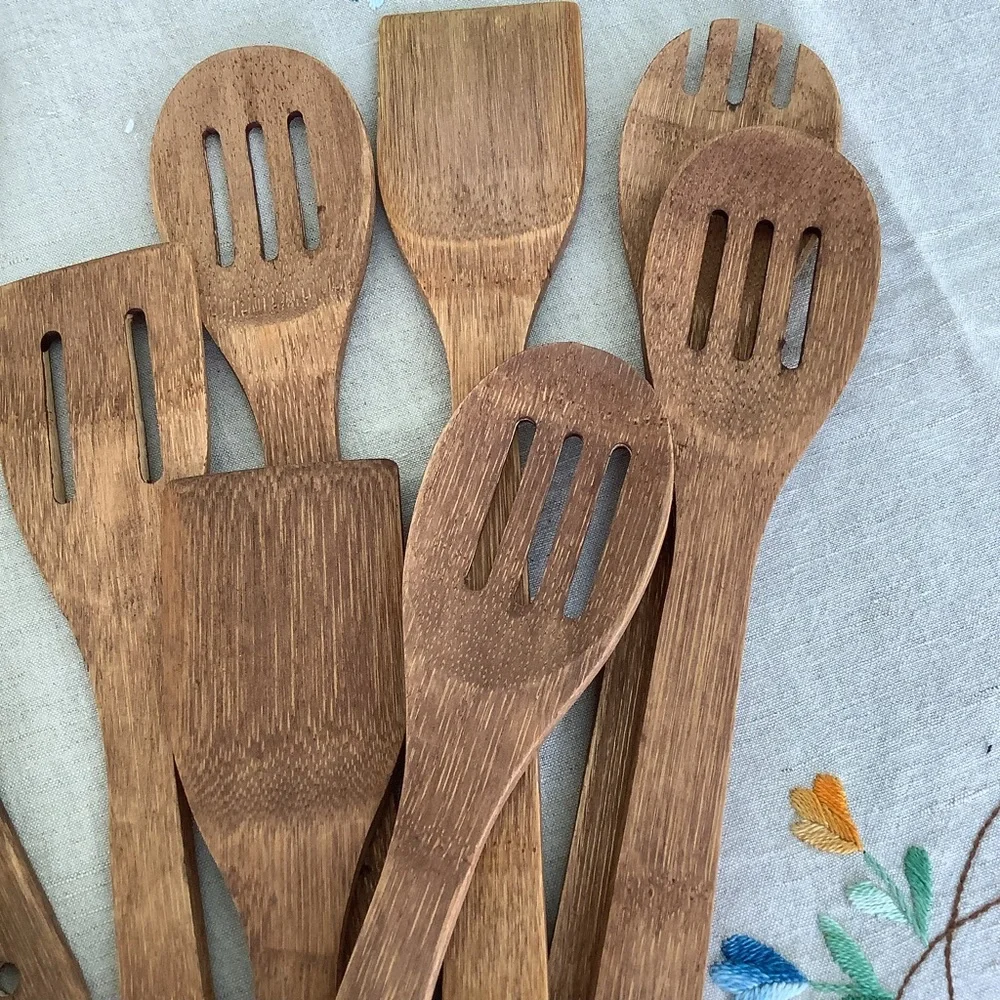 Vintage + Modern Wood Wooden Kitchen Utensils 14 Pieces